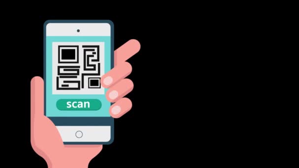Hand Hält Telefon Und Klicken Sie Auf Das Scannen Code — Stockvideo