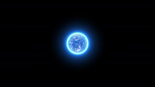 การหม นรอบโลก แอน เมช นโลกเป นวงกลม ดาวเคราะห าเง นบนอวกาศ — วีดีโอสต็อก