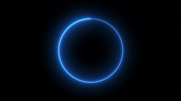 Mouvement laser bleu sur le cercle Boucle.Animation en boucle de l'effet de lumière torche sur la bague. 