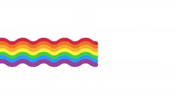 アルファチャンネルビデオで移動する抽象的な虹の波 グラフィックアートカラフルな虹波 面白いかわいい虹のアニメーション — ストック動画