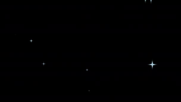 Mouvement Abstrait Des Étoiles Sur Espace Horizontal Star Déplaçant Arrière — Video