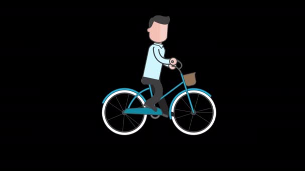Cartoon Man Ride Bicycle Looping Animation Alpha Channel Character Design —  Stock Video © vvadyab #279245798