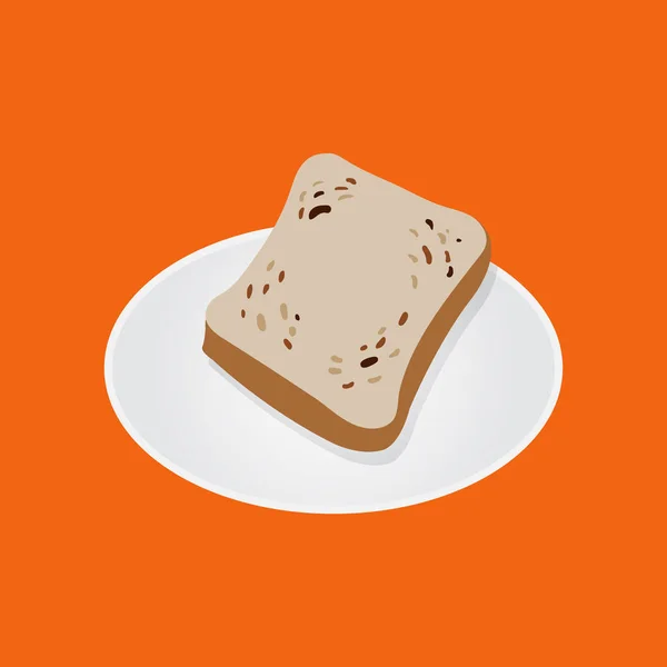 Нарізати Хліб Тарілці Вектор — стоковий вектор