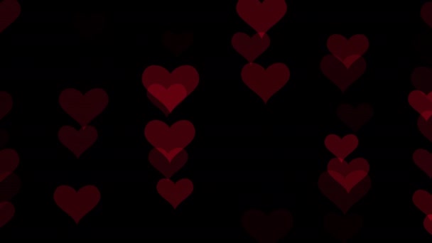 Serce Bokeh Wzór Wzoru Kanałem Alfa Bokeh Serce Valentine Koncepcji — Wideo stockowe