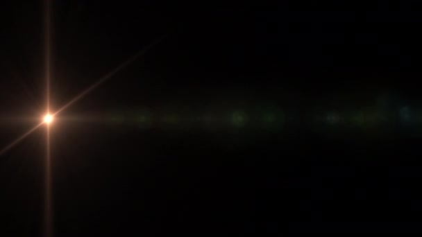 Efect Abstract Lumină Naturală Flare Digitală Lentilelor Fundal Întunecat Rezoluție — Videoclip de stoc