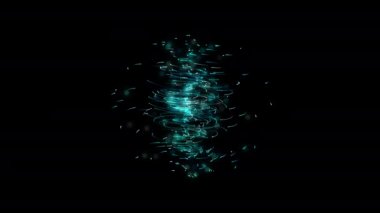 Uzayda soyut akış dönüşü. Mavi Fraktal Sanat Şablonu Tasarımı. Teknoloji Çizgileri Parıltı Etkisi 