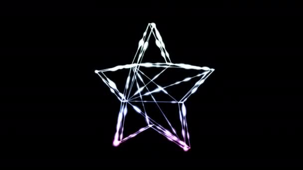 Πολύχρωμο Αστέρι Περιγράφει Σχεδιασμό Κίνησης Looped Αστέρι — Αρχείο Βίντεο