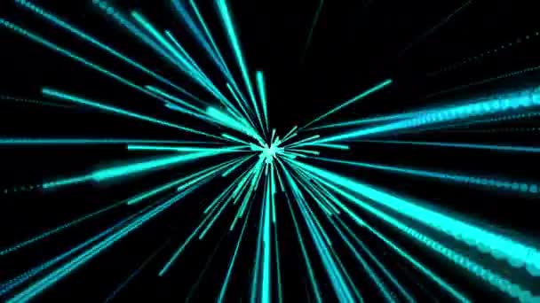 蓝线运动 波能流 飞溅线速度 恒星在太空中飞行 — 图库视频影像