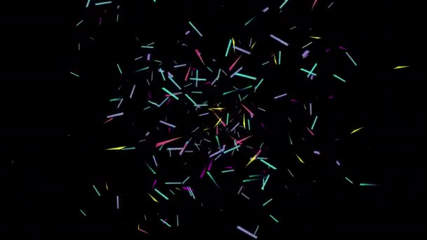 Astratto Movimento Coriandoli Colorati Elemento Colorato Con Canale Alfa Confetti — Video Stock