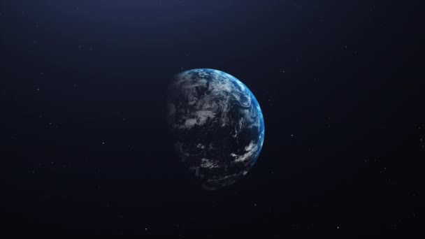 Niebieska Planeta Gwiazdą Przestrzeni World Spinning Animation Beautiful Grafiki Ruchu — Wideo stockowe