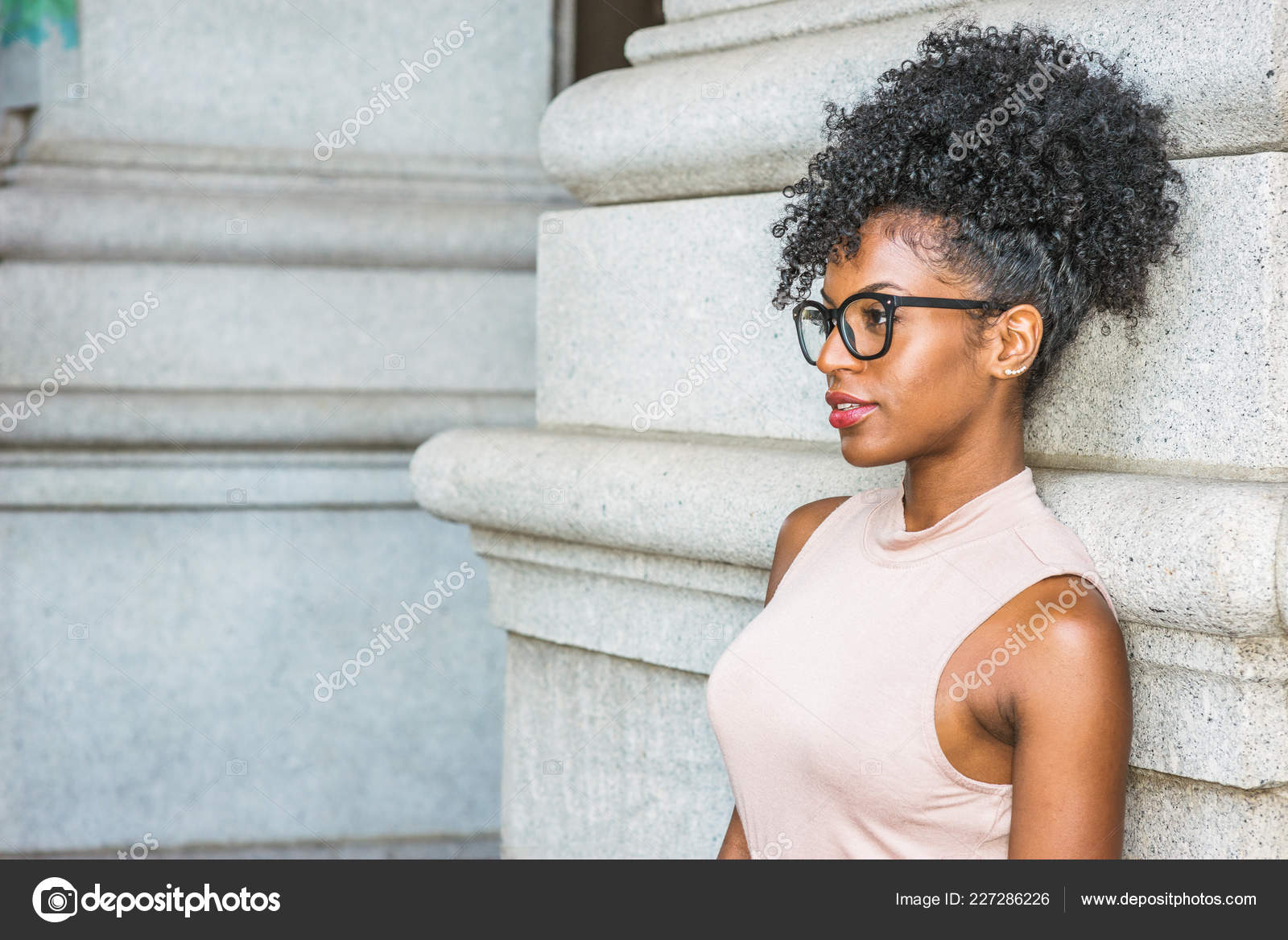 Portrait Young African American Woman New York Young Black Female Stock  Photo by ©xcai 227286226