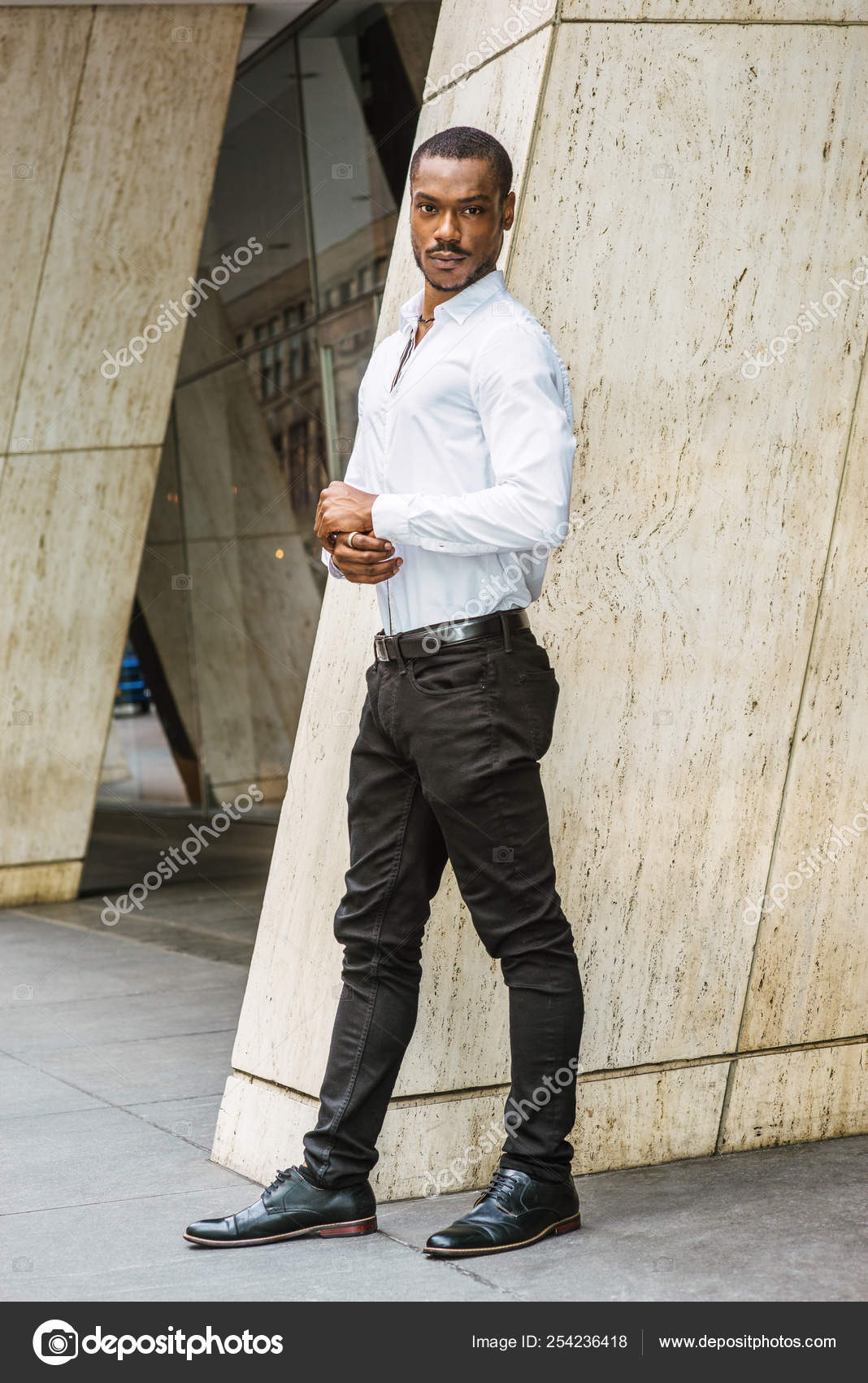 white long sleeve shirt with black pants