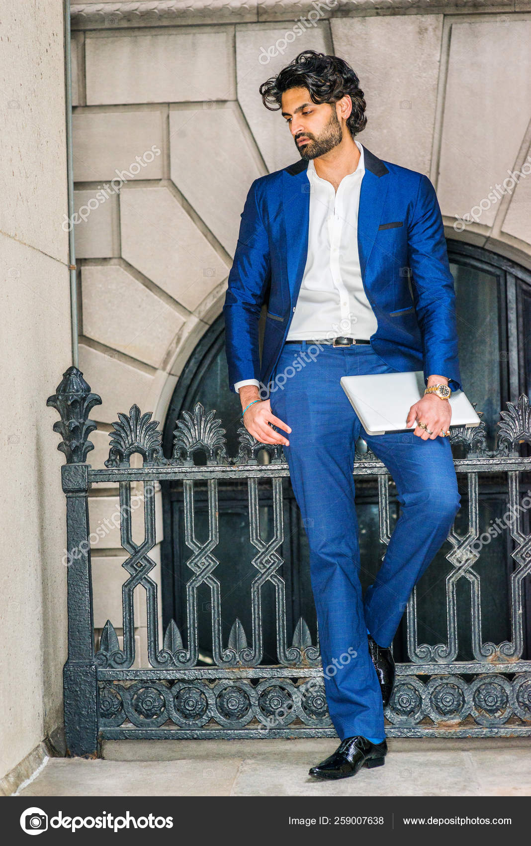 formal white shirt blue pant