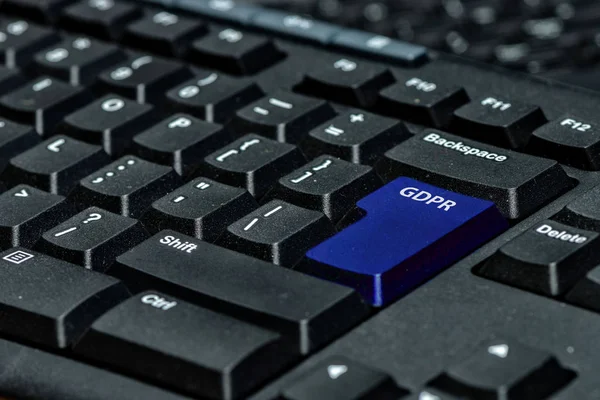 Blauwe Toets Met Tekst Gdpr Als Symbool Voor Privacy Algemene — Stockfoto
