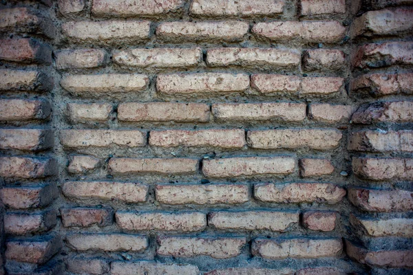 Nahaufnahme Einer Mauer Aus Roten Ziegeln — Stockfoto