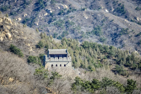 Fragmento Gran Muralla China Las Montañas Cerca Bejing —  Fotos de Stock