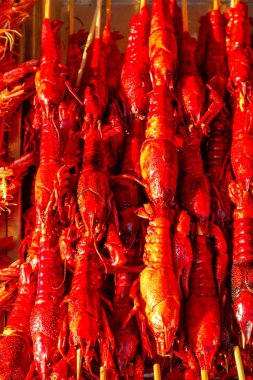 Wangfujing, Beijing, Çin Aperatif sokakta. Aperatifler Çin özelliklere sahip.