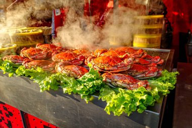 Yengeçler, Wangfujing Snack Street, Beijing, Çin