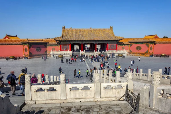 Peking China März 2016 Verbotene Stadt Menschen Besuchen Die Verbotene — Stockfoto