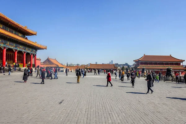 Beijing China Marzo 2016 Ciudad Prohibida Gente Visita Ciudad Prohibida — Foto de Stock