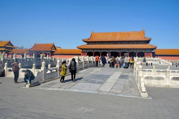 Peking China März 2016 Verbotene Stadt Menschen Besuchen Die Verbotene — Stockfoto