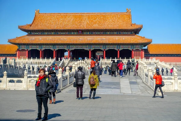 Beijing China Marzo 2016 Ciudad Prohibida Gente Visita Ciudad Prohibida — Foto de Stock