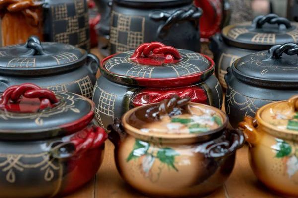 Handmade Latvian National Ceramics Close Photograph — Stock Photo, Image