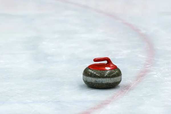 Granitstenar För Curling Spel Isen — Stockfoto