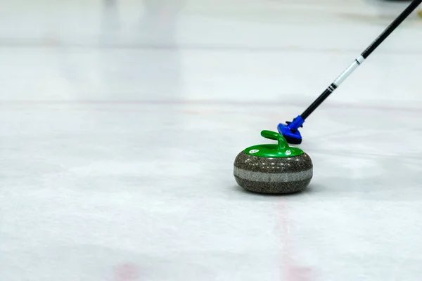 Close Van Een Spelsituatie Curling — Stockfoto