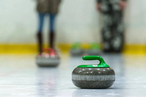 Primo Piano Una Situazione Gioco Curling — Foto Stock