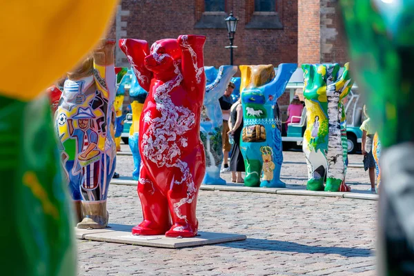 Riga Lettland Juli 2018 United Buddy Bears Utställning Stadens Invånare — Stockfoto