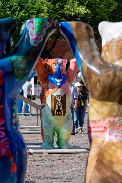 Рига Латвия Июля 2018 Года Выставка United Buddy Bears Городские — стоковое фото