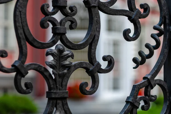 Decorative courtyard gates made of metal. — Stock Image Decorative Courtyard Gates Made Metal Royalty Free Stock Photos
