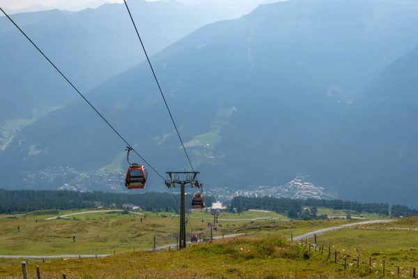 Bad Gastein Áustria Agosto 2018 Vista Panorâmica Cabo Aéreo Centro — Fotografia de Stock