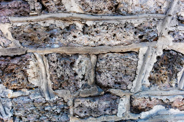 Nahaufnahme Fragment Einer Alten Mauer — Stockfoto