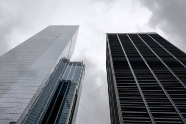 New York, ABD Financial District gökdelenlerin düşük açı görünümü - Resim