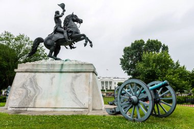 Washington Dc, Abd - 9 Haziran 2019: Washington'daki Lafayette Meydanı yağmurlu bir günde.