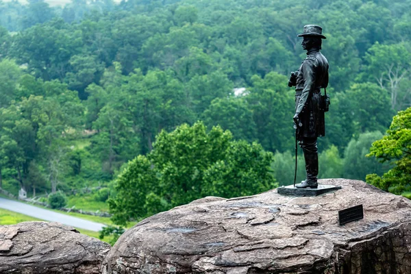 General Warren from Little Round Top in Gettysburg, Pennsylvania — Stock Photo, Image