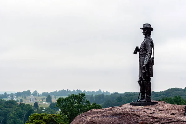 Général Warren de Little Round Top à Gettysburg, Pennsylvanie — Photo