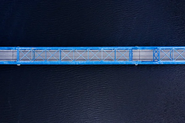 Felülről Lefelé Légi Kilátás Lielupe Folyó Feletti Hídra Kalnciems Közelében — Stock Fotó