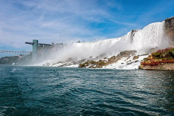 American Falls is part of Niagara Falls, located between the United States and Canada