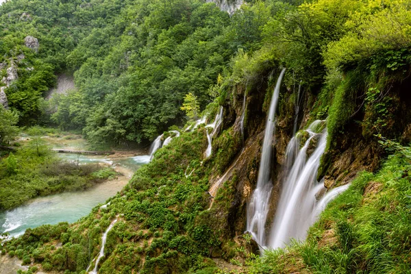 Beautiful Waterfall Plitvice Lakes National Park Croatia — Stock Photo, Image