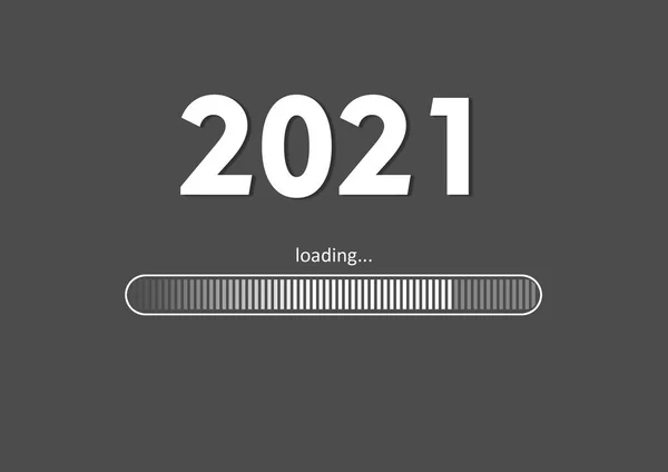 Tekst 2021 Laden Laden Bar Grijze Achtergrond Concept Voor Nieuwjaar — Stockfoto
