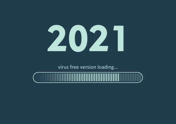 Tekst 2021 Virusvrije Versie Laden Laden Bar Zee Groene Achtergrond — Stockfoto