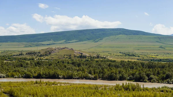 Berglandschaft Sichtbar Von Der Alten Höhlenstadt Uplitsikhe Georgien — Stockfoto