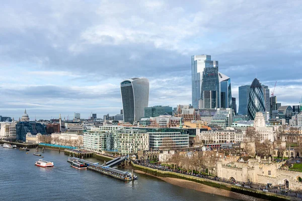 London England January 2020 Famous Skysrcapers Financial District London — Stock Photo, Image