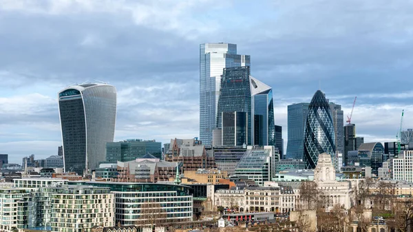 London England January 2020 Famous Skysrcapers Financial District London — Stock Photo, Image