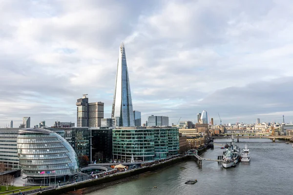 London England January 2020 Aerial View Thames London City — Stock Photo, Image