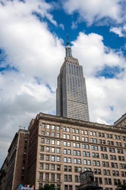 New York, ABD - 6 Haziran 2019: Gökdelenli şehir merkezi manzarası, finans bölgesi, Manhattan