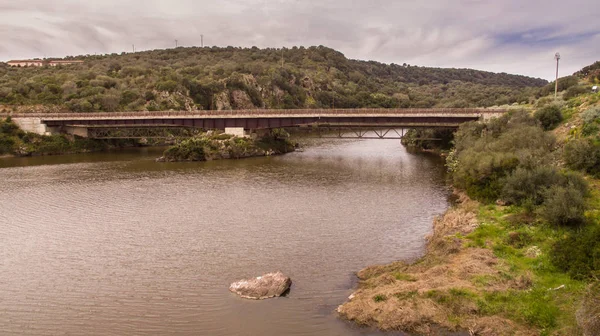 Coghinas Sjö Italien Utsikt Från Drone — Stockfoto